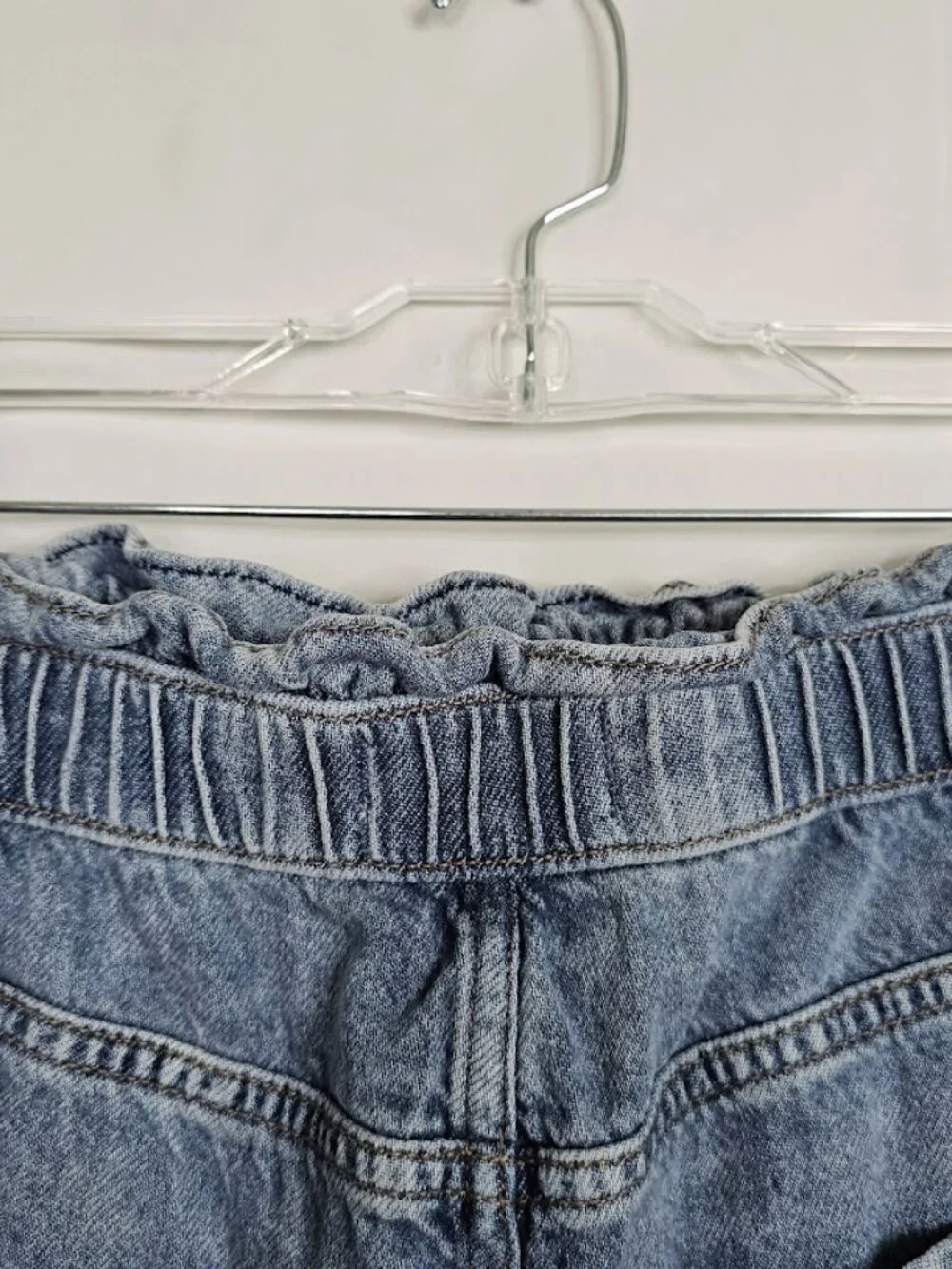 LANE BRYANT Pull On Jean Shorts MEDIUM WASH BLUE Denim size 16 High Rise Midi - Picture 7 of 7